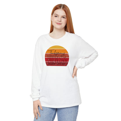 Thanksgiving Vibes Comfort Colors Unisex Garment-dyed Long Sleeve T-Shirt