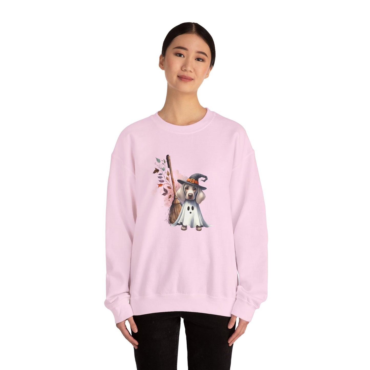 Unisex Heavy Blend™ Crewneck Sweatshirt - Weimaraner Witch Puppy