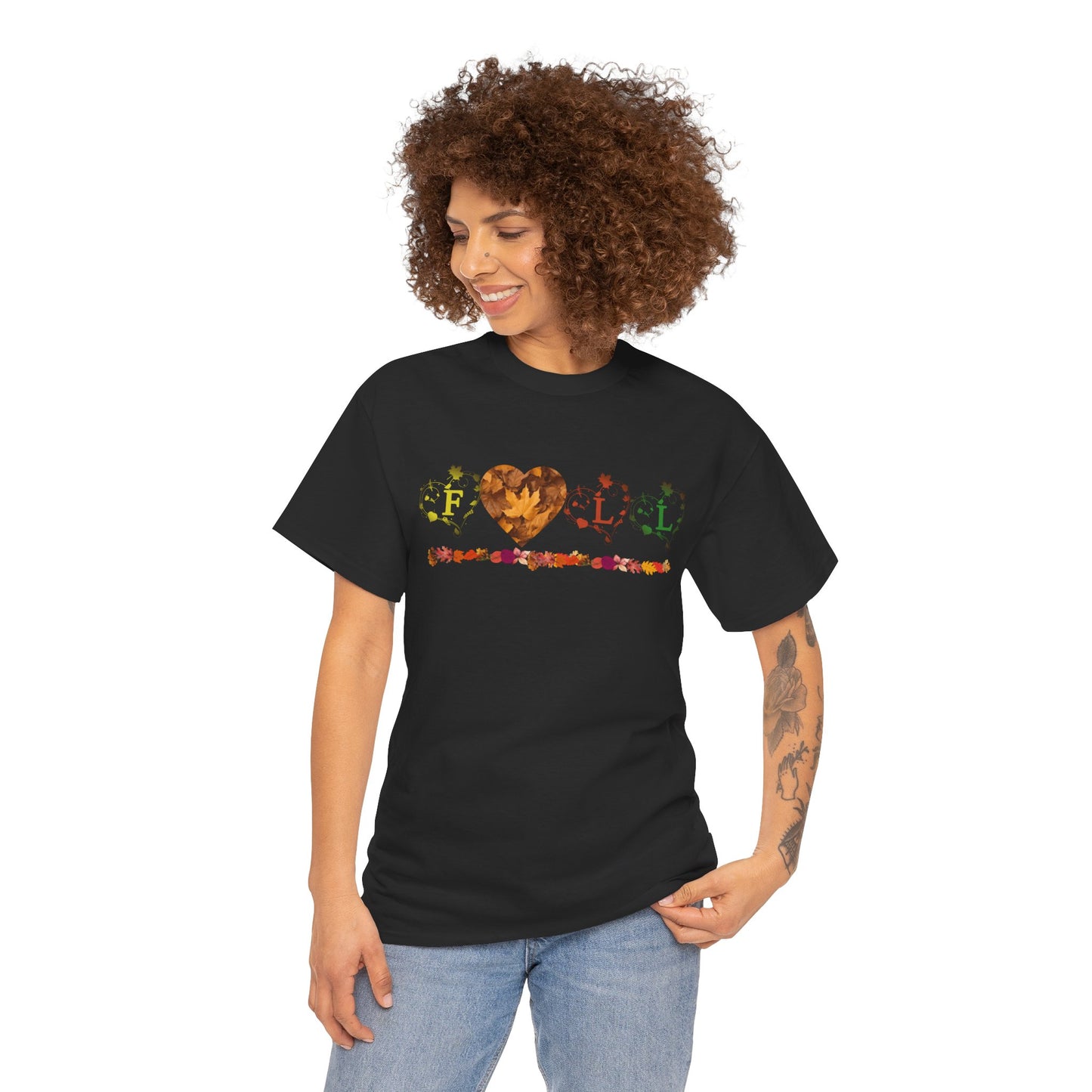 Unisex Heavy Cotton Tee - Fall Leaves