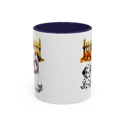 Halloween Accent Coffee Mug (11 oz) Bull Dog and Dalmatian Puppies