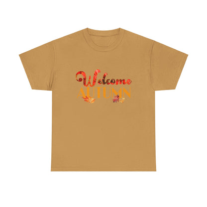 Welcome Autumn Leaves - Unisex Heavy Cotton Tee