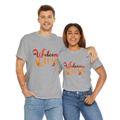 Welcome Autumn Leaves - Unisex Heavy Cotton Tee