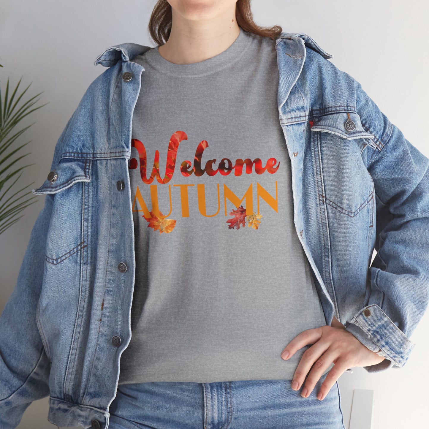 Welcome Autumn Leaves - Unisex Heavy Cotton Tee