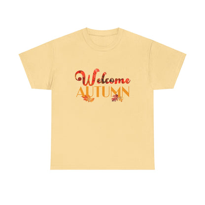 Welcome Autumn Leaves - Unisex Heavy Cotton Tee