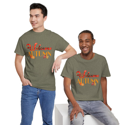 Welcome Autumn Leaves - Unisex Heavy Cotton Tee