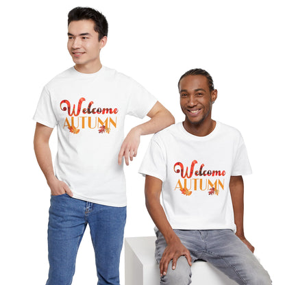 Welcome Autumn Leaves - Unisex Heavy Cotton Tee