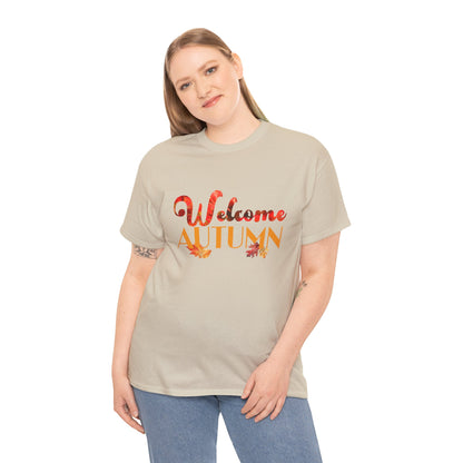 Welcome Autumn Leaves - Unisex Heavy Cotton Tee