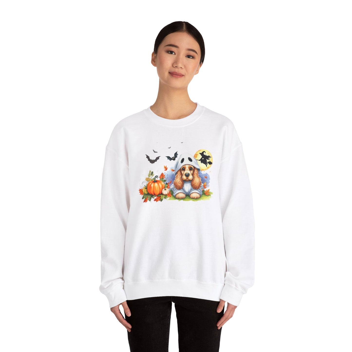 Unisex Heavy Blend™ Crewneck Sweatshirt - Cocker Spaniel Ghost Puppy