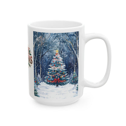 Merry Christmas Ceramic Mug, (11oz, 15oz)