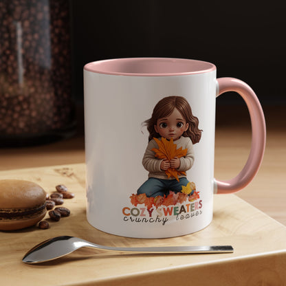 Cozy Sweaters and Crunchy Leaves - Accent Coffee Mug (11, 15oz)