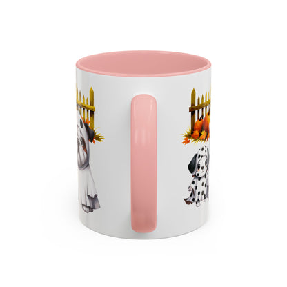 Halloween Accent Coffee Mug (11 oz) Bull Dog and Dalmatian Puppies