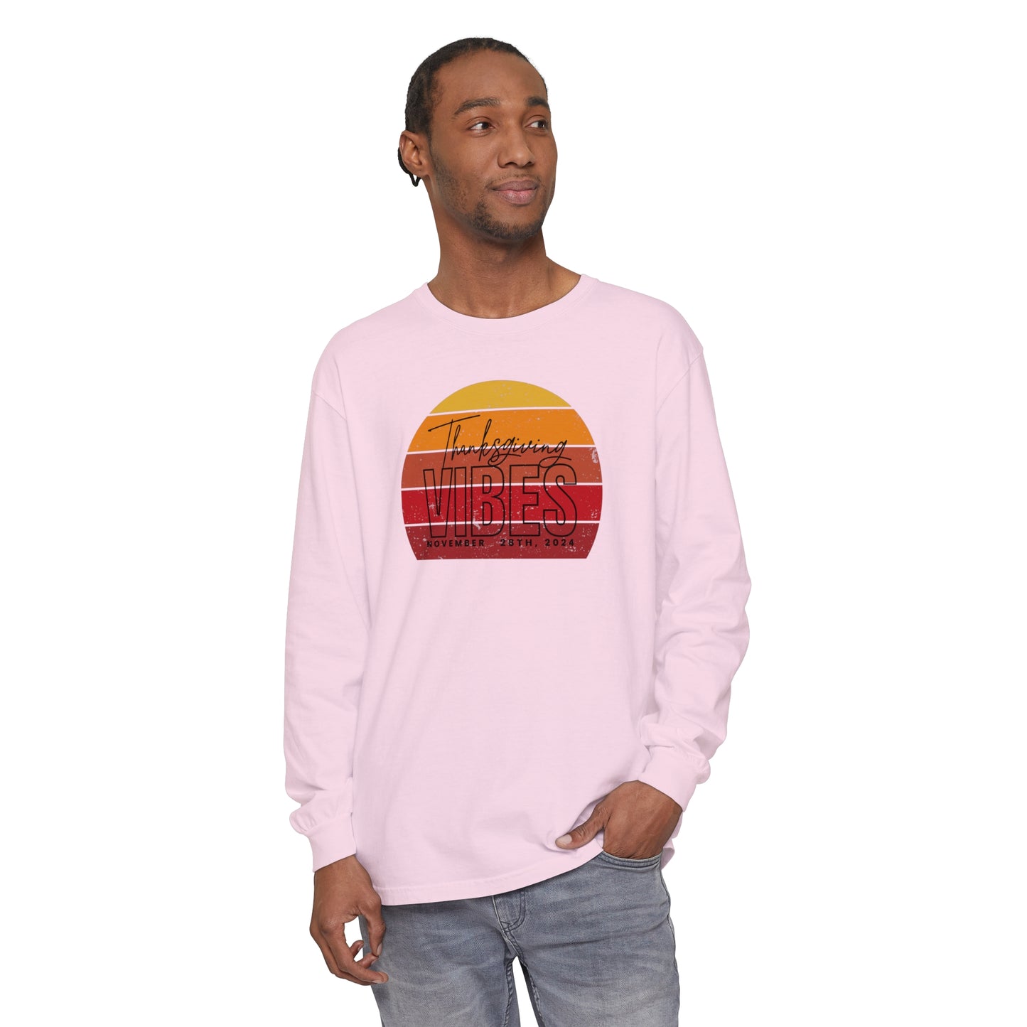 Thanksgiving Vibes Comfort Colors Unisex Garment-dyed Long Sleeve T-Shirt