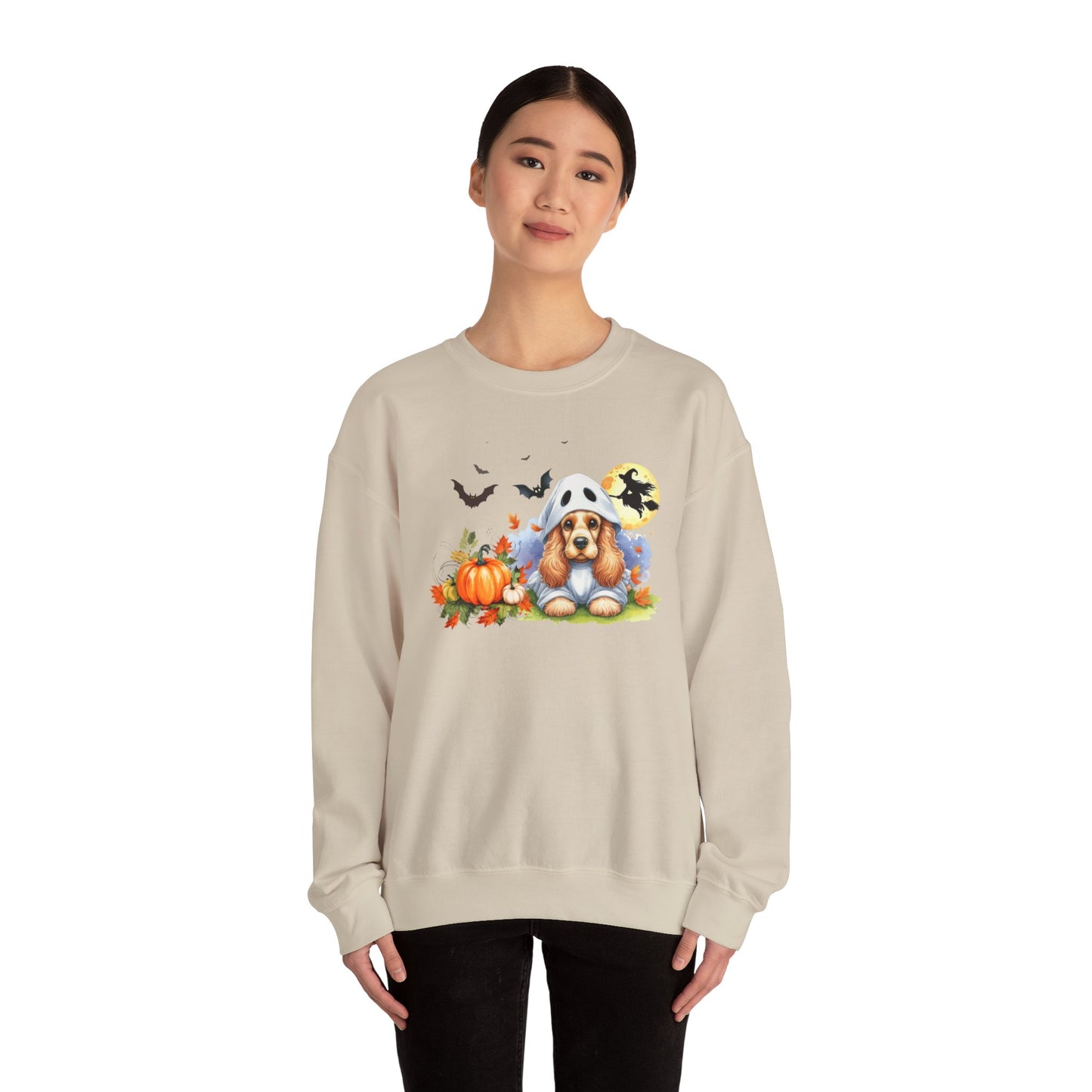 Unisex Heavy Blend™ Crewneck Sweatshirt - Cocker Spaniel Ghost Puppy