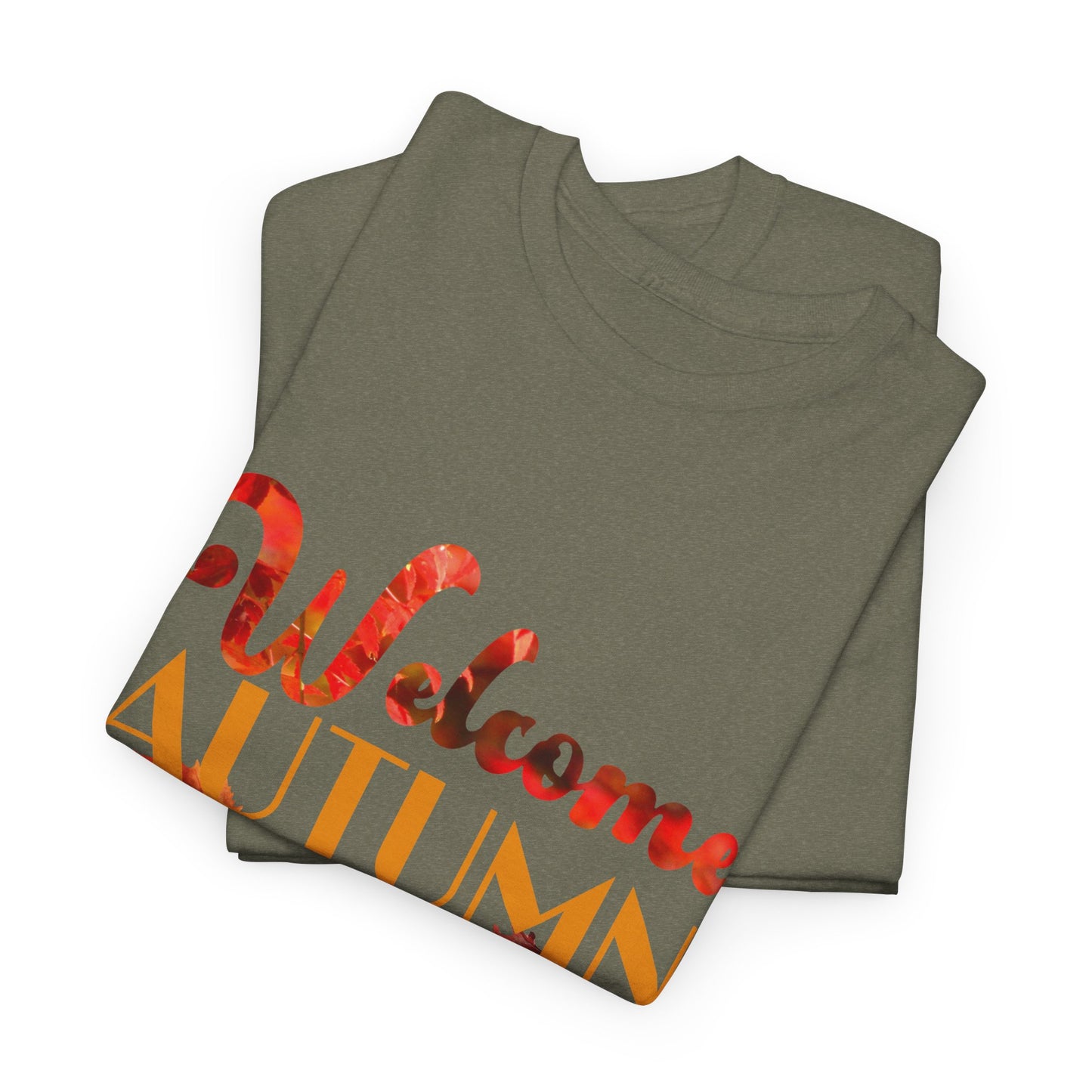 Welcome Autumn Leaves - Unisex Heavy Cotton Tee