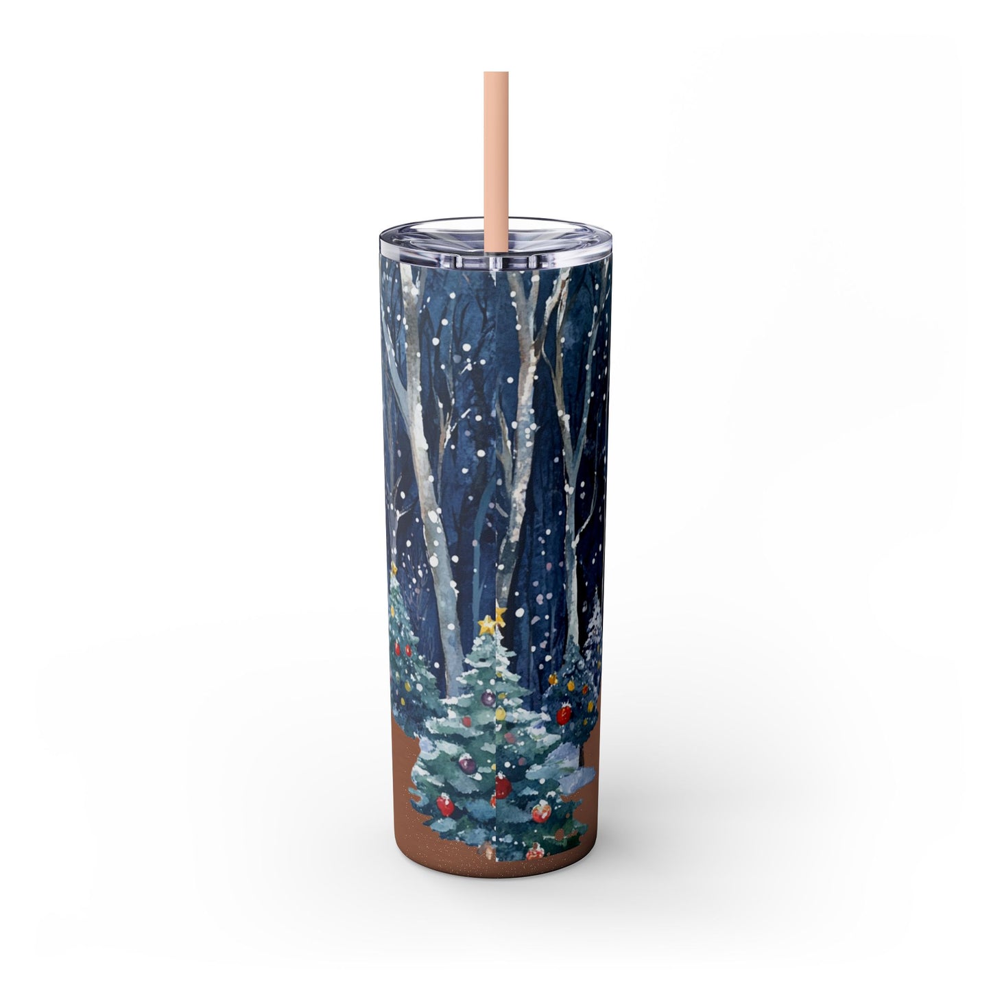 Merry Christmas Skinny Tumbler with Straw, 20oz