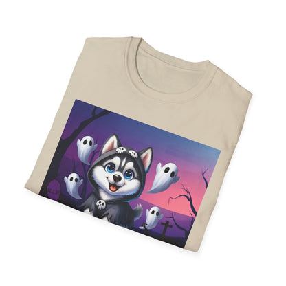 Unisex Softstyle T-Shirt - Husky and Ghosts