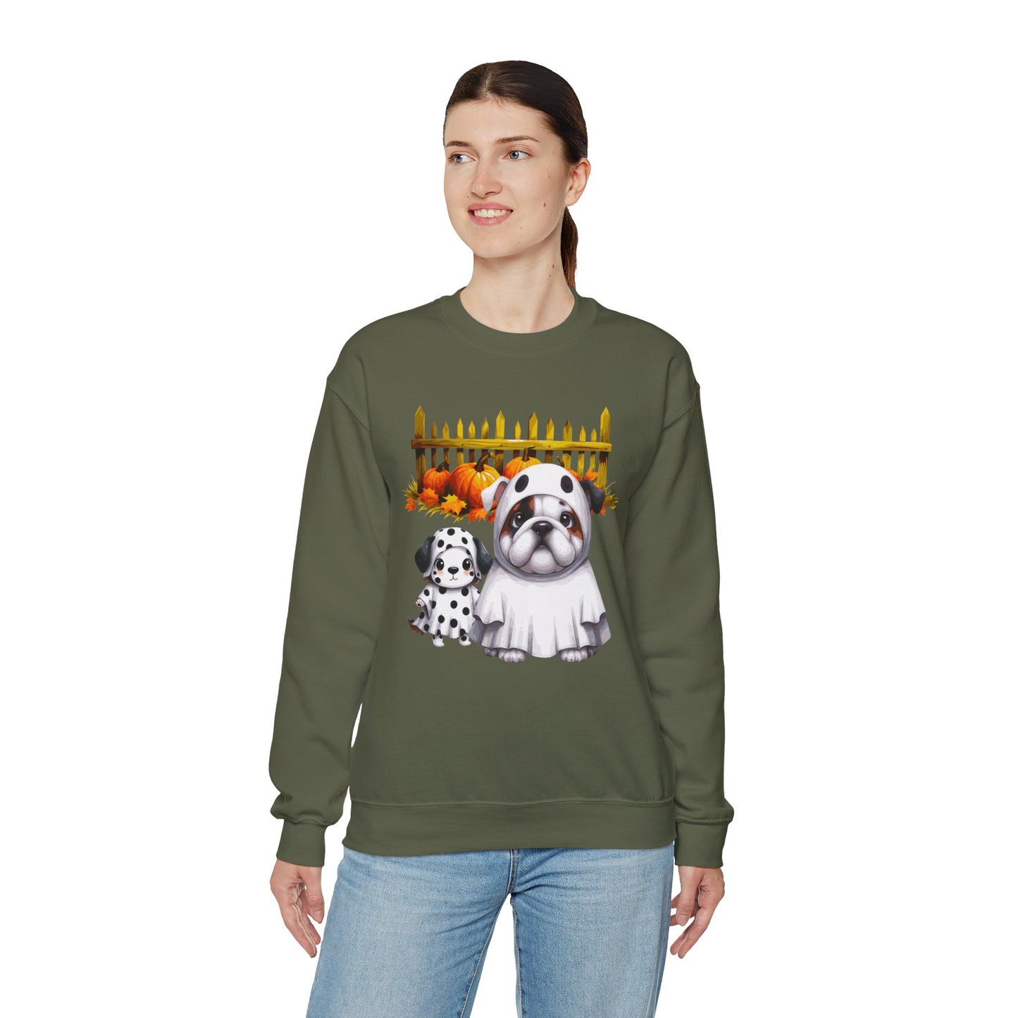 Unisex Heavy Blend™ Crewneck Sweatshirt - Bull Dog and Dalmatian Puppies