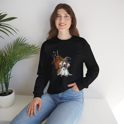 Unisex Heavy Blend™ Crewneck Sweatshirt - Weimaraner Witch Puppy