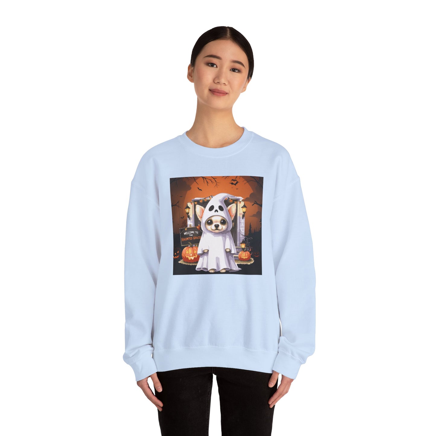 Unisex Heavy Blend™ Crewneck Sweatshirt - Chihuahua Ghost Puppy