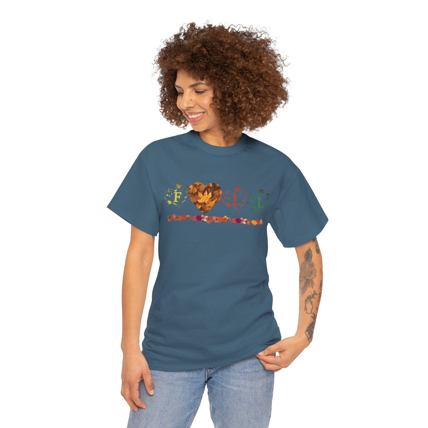 Unisex Heavy Cotton Tee - Fall Leaves