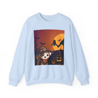 Unisex Heavy Blend™ Crewneck Sweatshirt - Pit Bull Pup and Pumpkins