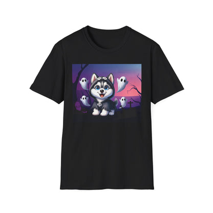 Unisex Softstyle T-Shirt - Husky and Ghosts