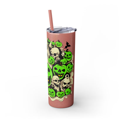 Neon Ghouls 'n Cats Eyes Skinny Tumbler with Straw, 20oz