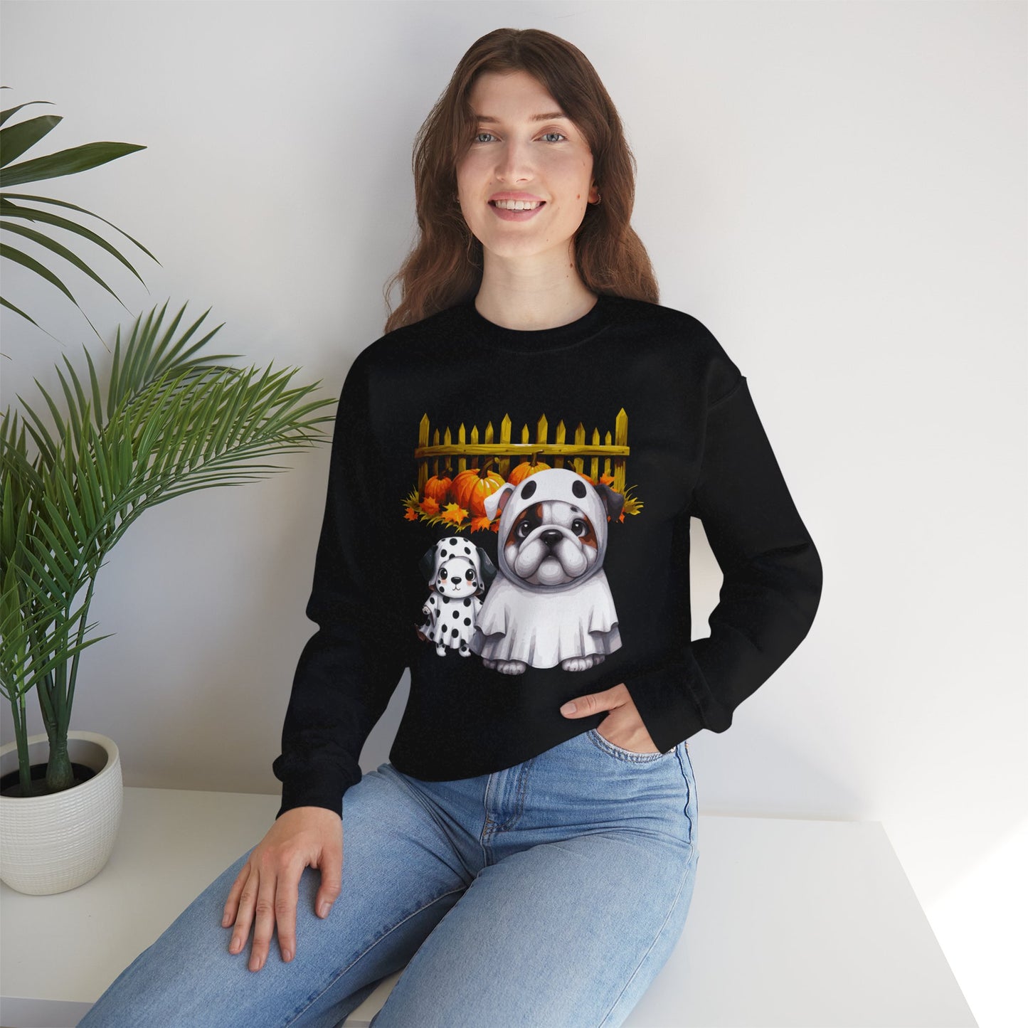 Unisex Heavy Blend™ Crewneck Sweatshirt - Bull Dog and Dalmatian Puppies