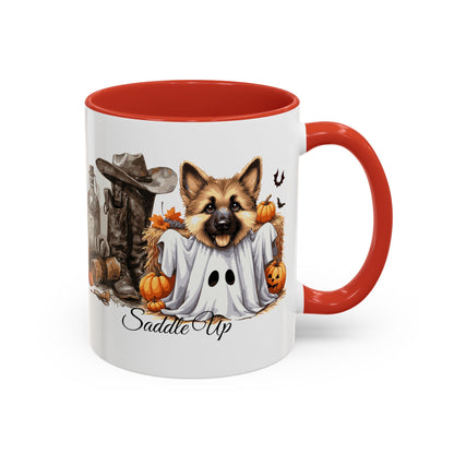 Coffee Mug - Adorable Germany Shepherd Puppy Cowgirl Halloween Design