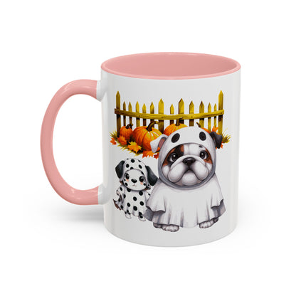 Halloween Accent Coffee Mug (11 oz) Bull Dog and Dalmatian Puppies