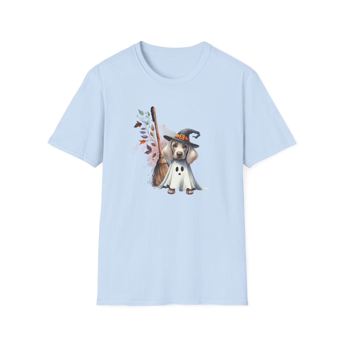 Unisex Softstyle T-Shirt - Adorable Weimaraner Witch Puppy