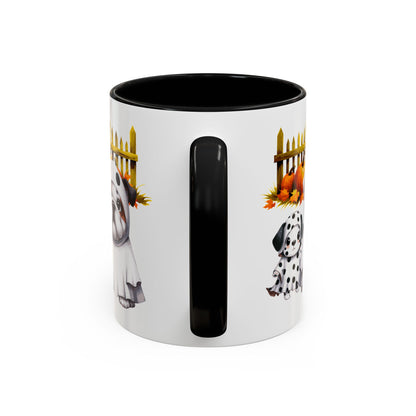 Halloween Accent Coffee Mug (11 oz) Bull Dog and Dalmatian Puppies