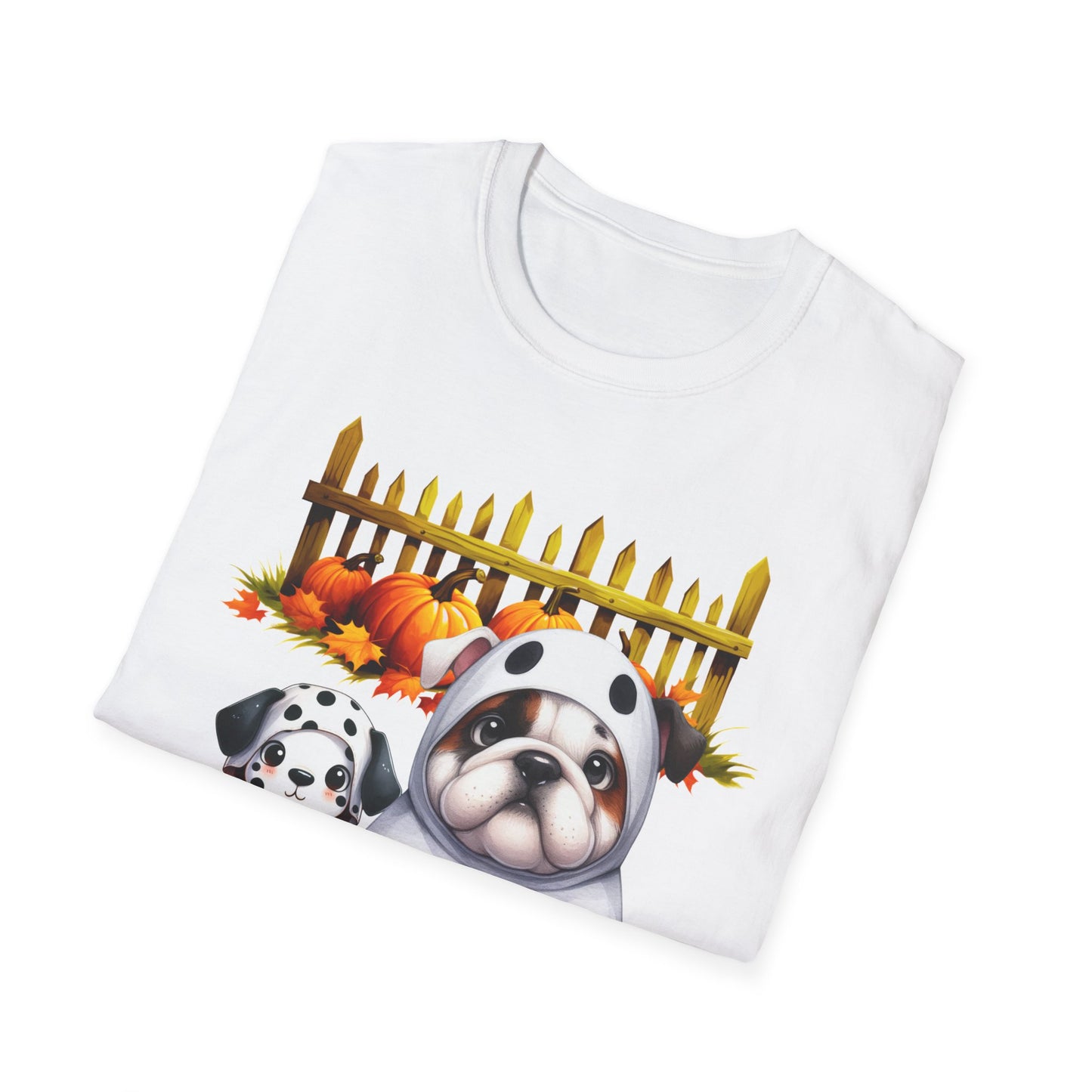 Unisex Softstyle T-Shirt - Bull Dog and Dalmatian Puppies