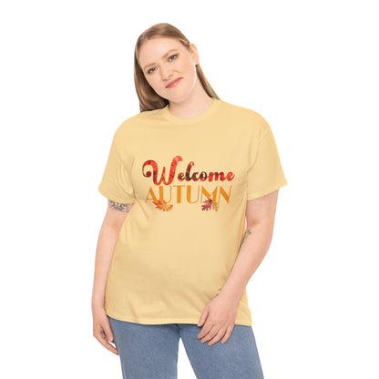 Welcome Autumn Leaves - Unisex Heavy Cotton Tee