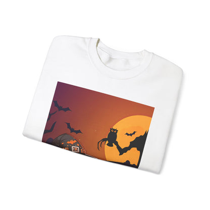 Unisex Heavy Blend™ Crewneck Sweatshirt - Pit Bull Pup and Pumpkins