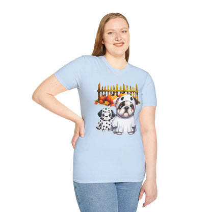 Unisex Softstyle T-Shirt - Bull Dog and Dalmatian Puppies