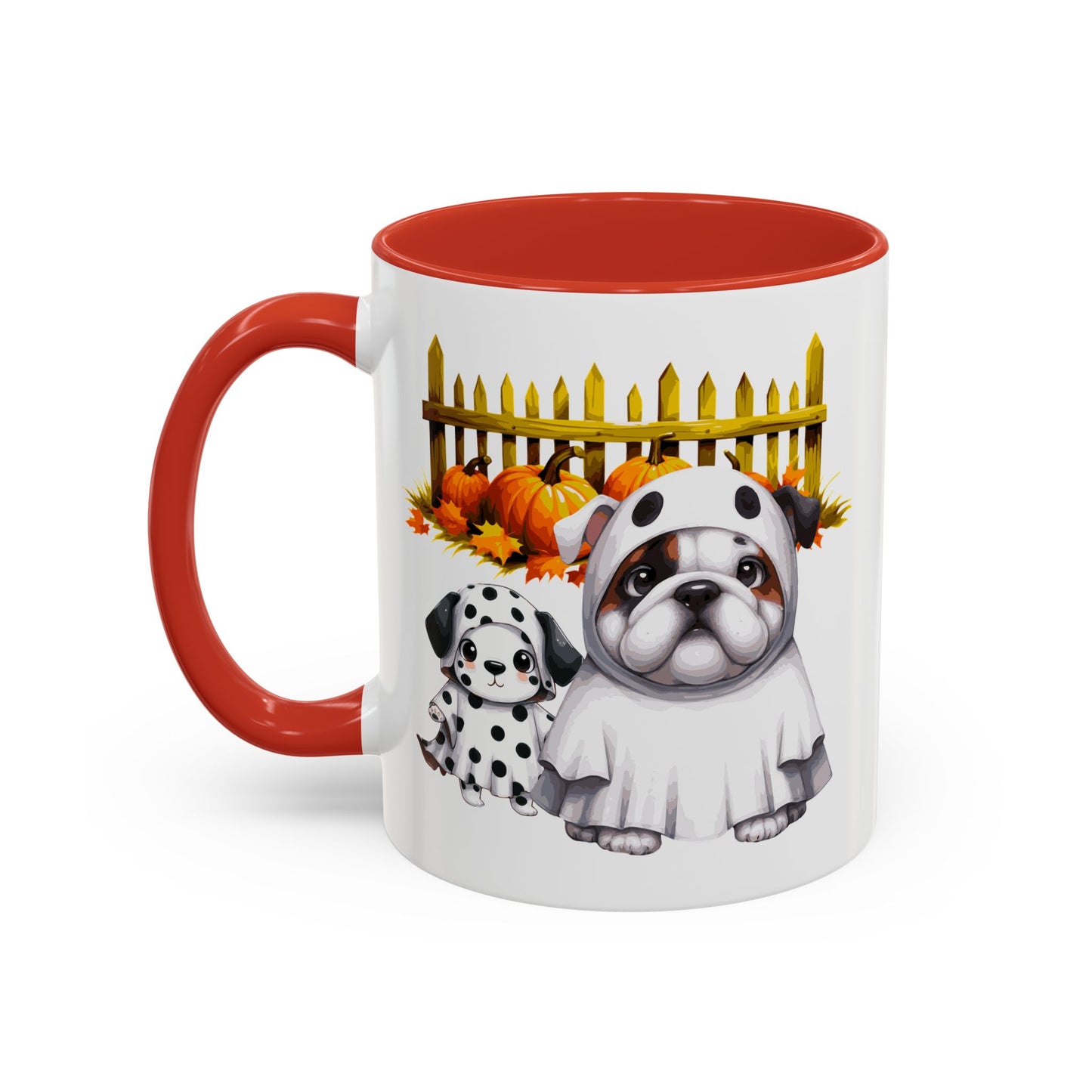 Halloween Accent Coffee Mug (11 oz) Bull Dog and Dalmatian Puppies