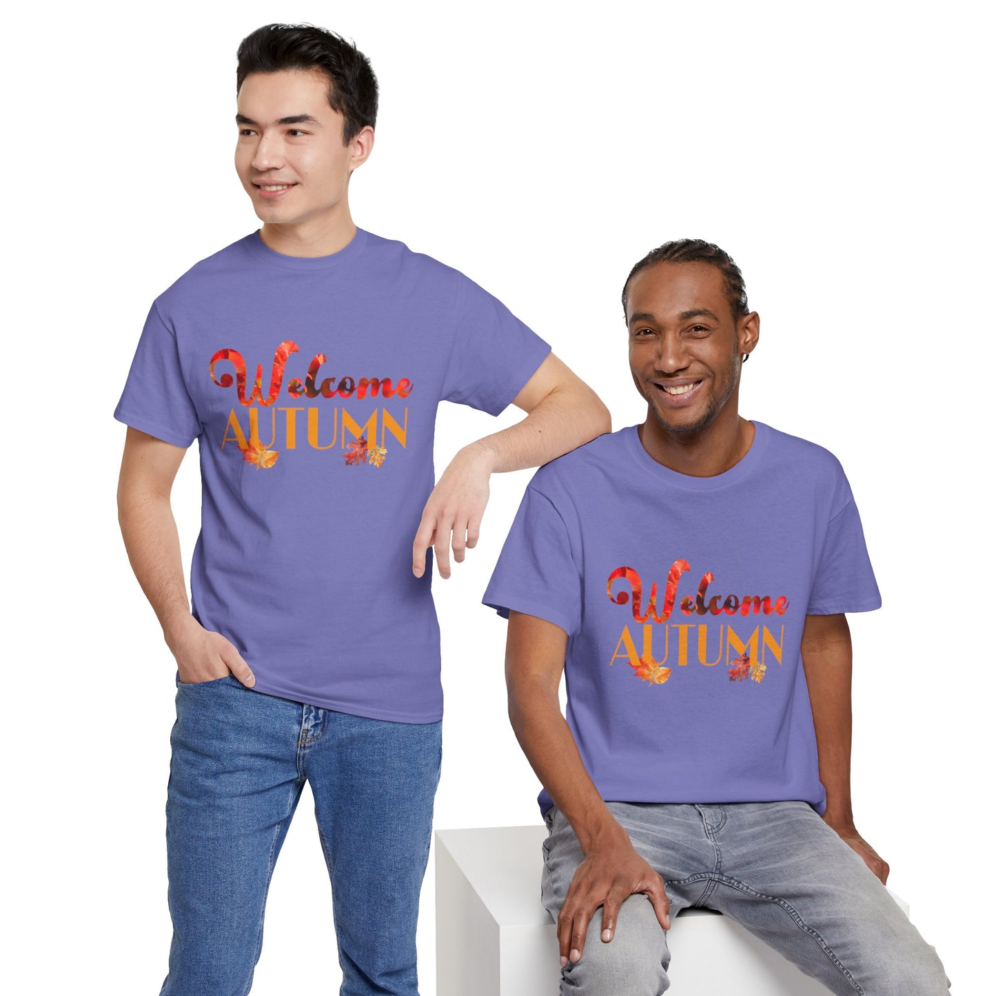 Welcome Autumn Leaves - Unisex Heavy Cotton Tee