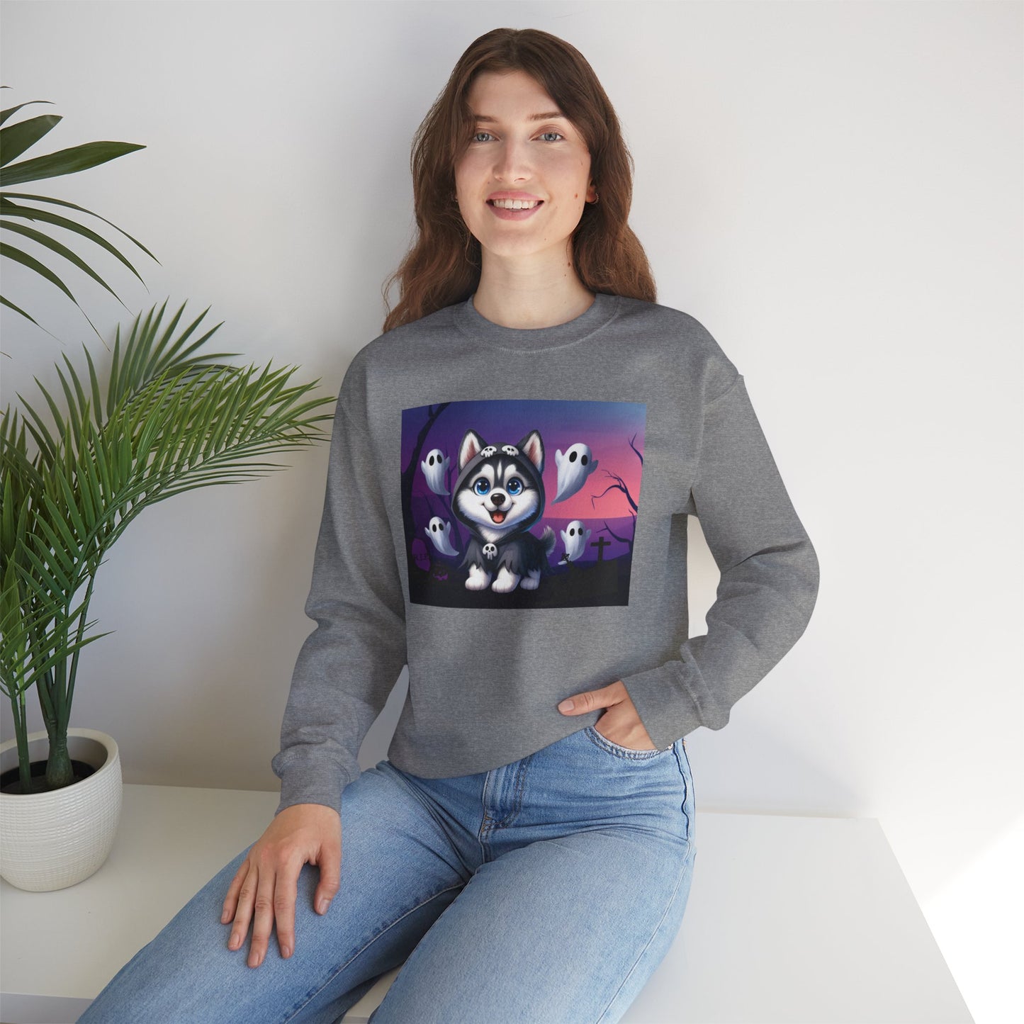 Unisex Heavy Blend™ Crewneck Sweatshirt Husky Ghost Punisher