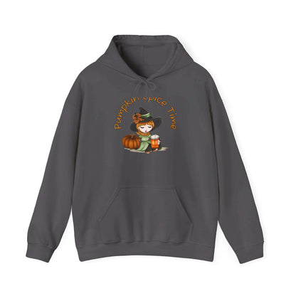 Pumpkin Spice Witch Hooded Sweatshirt - Keep warm this Fall wearing this Adorable Halloween Witch hoodie, who's enjoying her Pumpkin Spice