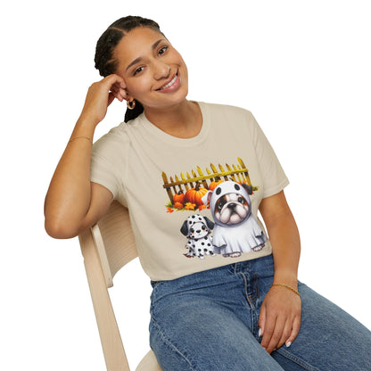 Unisex Softstyle T-Shirt - Bull Dog and Dalmatian Puppies