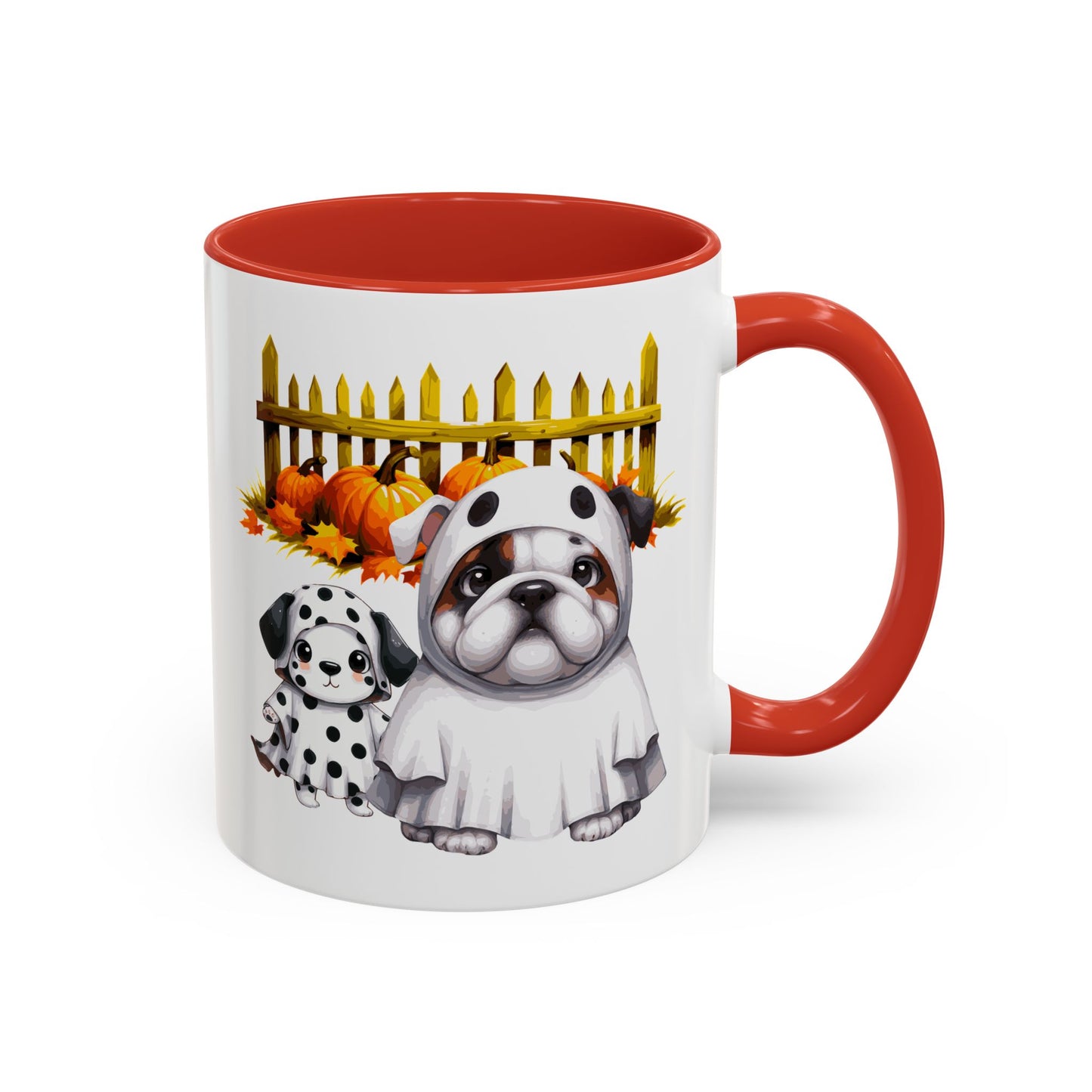 Halloween Accent Coffee Mug (11 oz) Bull Dog and Dalmatian Puppies