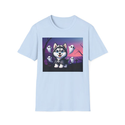 Unisex Softstyle T-Shirt - Husky and Ghosts