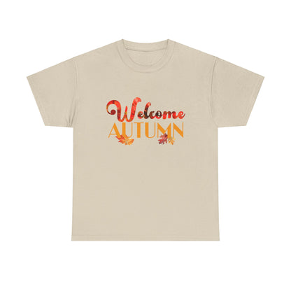 Welcome Autumn Leaves - Unisex Heavy Cotton Tee