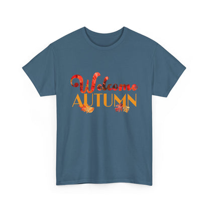 Welcome Autumn Leaves - Unisex Heavy Cotton Tee