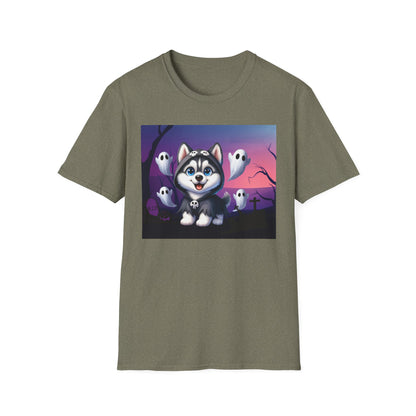 Unisex Softstyle T-Shirt - Husky and Ghosts