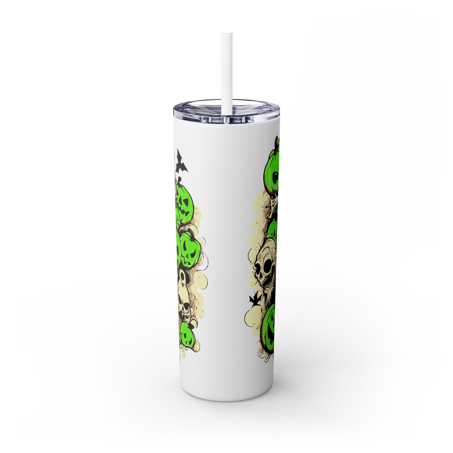 Neon Ghouls 'n Cats Eyes Skinny Tumbler with Straw, 20oz