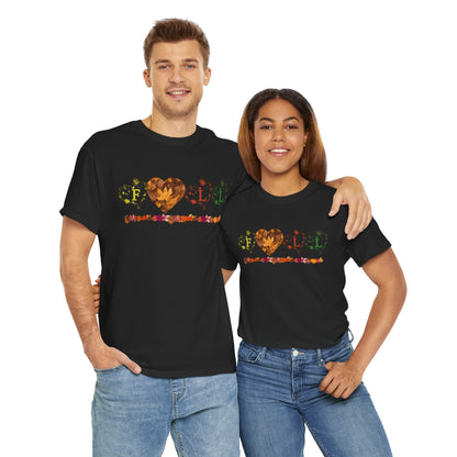 Unisex Heavy Cotton Tee - Fall Leaves