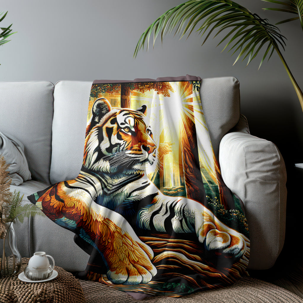 Bengal Tiger Quilted Throw