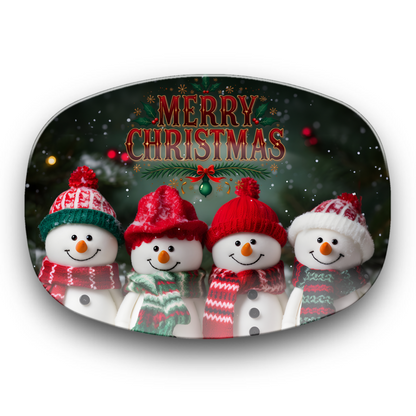 Merry Christmas Snowmen Platter